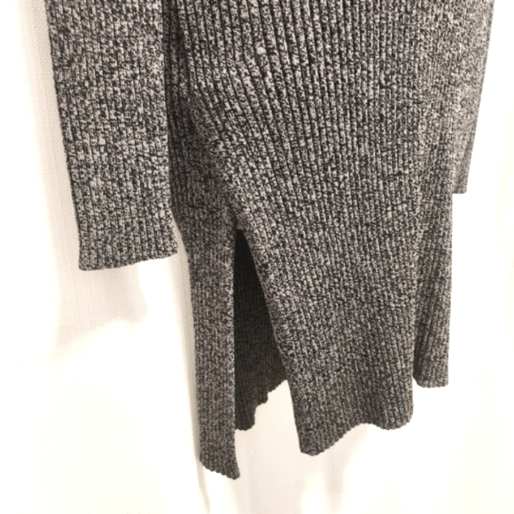 Intermix Mckenna Dark Gray Marled Long Sleeve V Neck Knit Mini Dress Size S - Picture 5 of 8